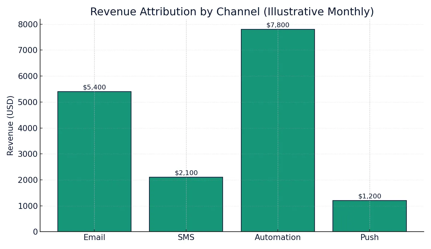 Omnisend analytics guide 2025 — revenue attribution by channel