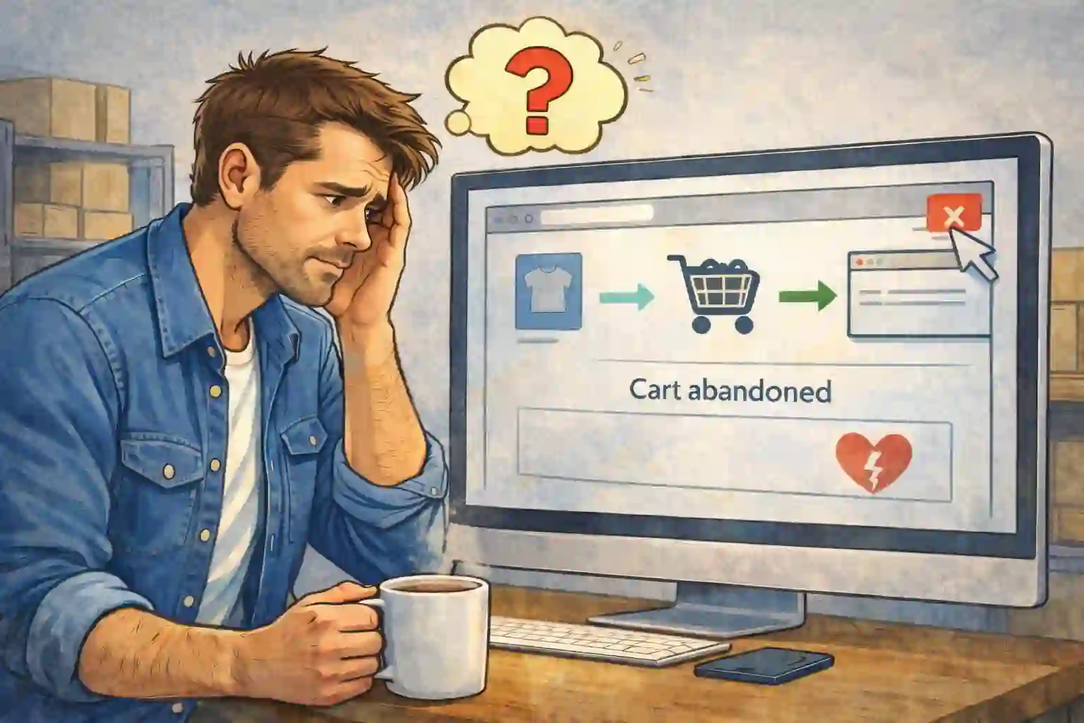 abandoned cart flow recovery chart showing recovered revenue from lost carts