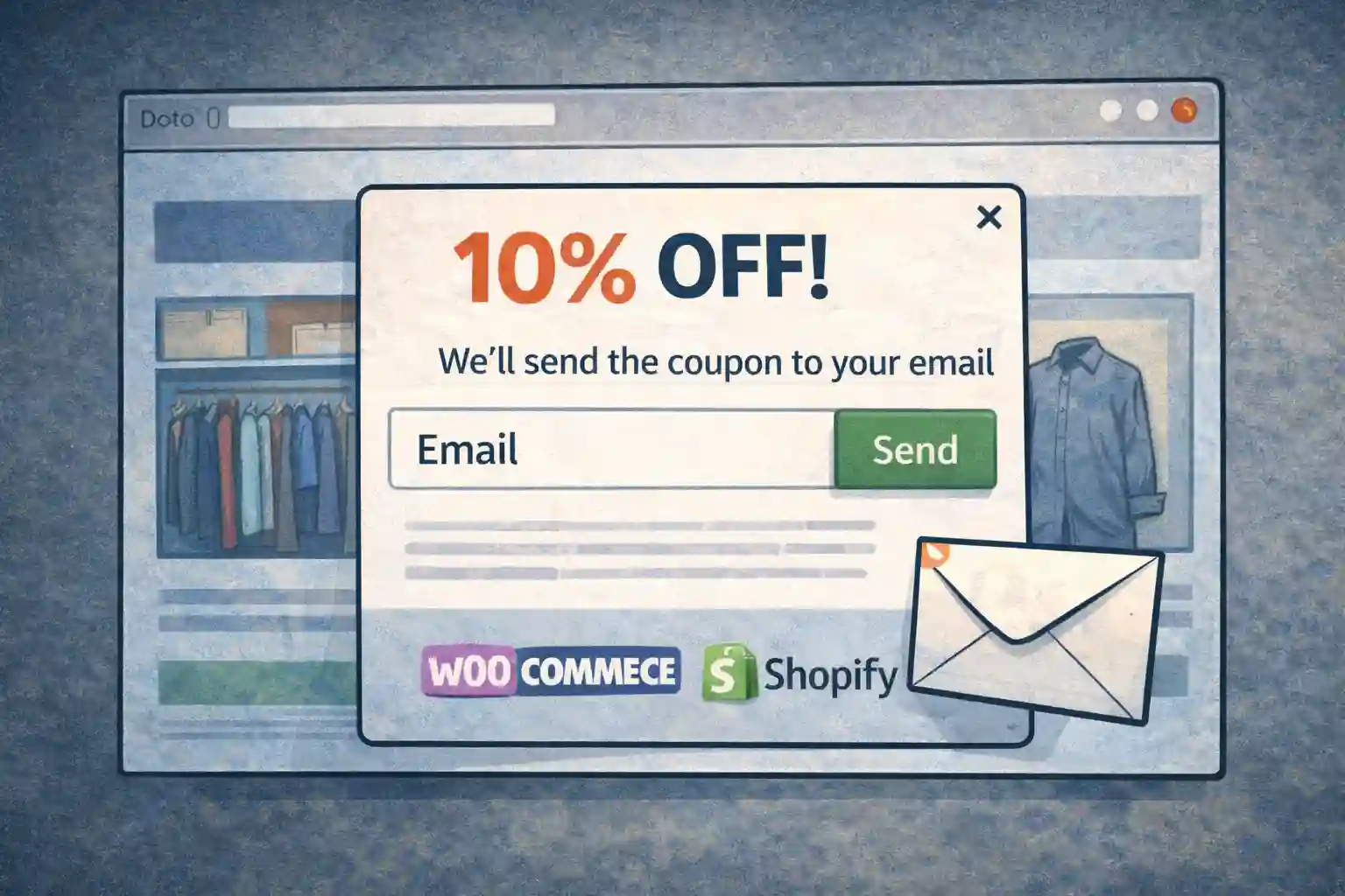 Exit intent popup with 10% off