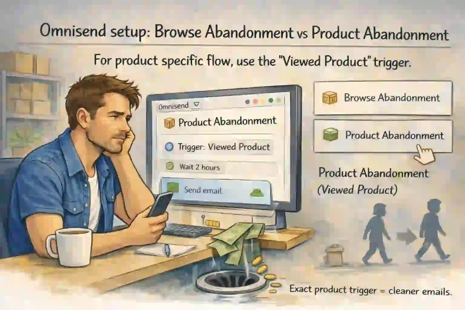 Omnisend Product Abandonment setup using the Viewed Product trigger