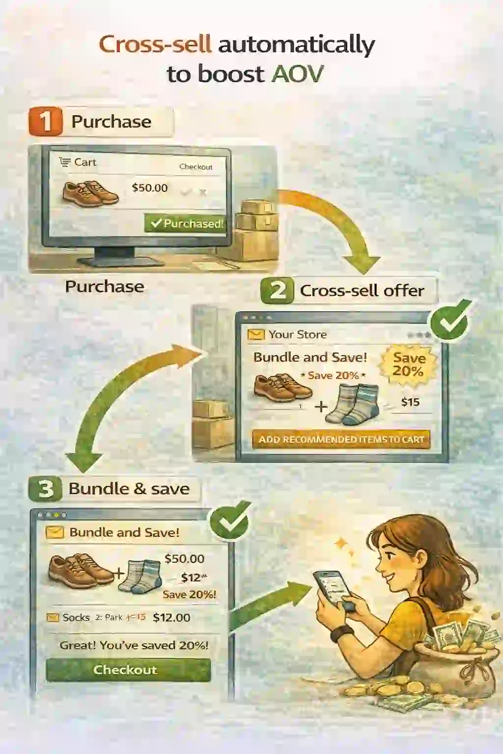 Cross-sell: relevant add-on offer after delivery timing