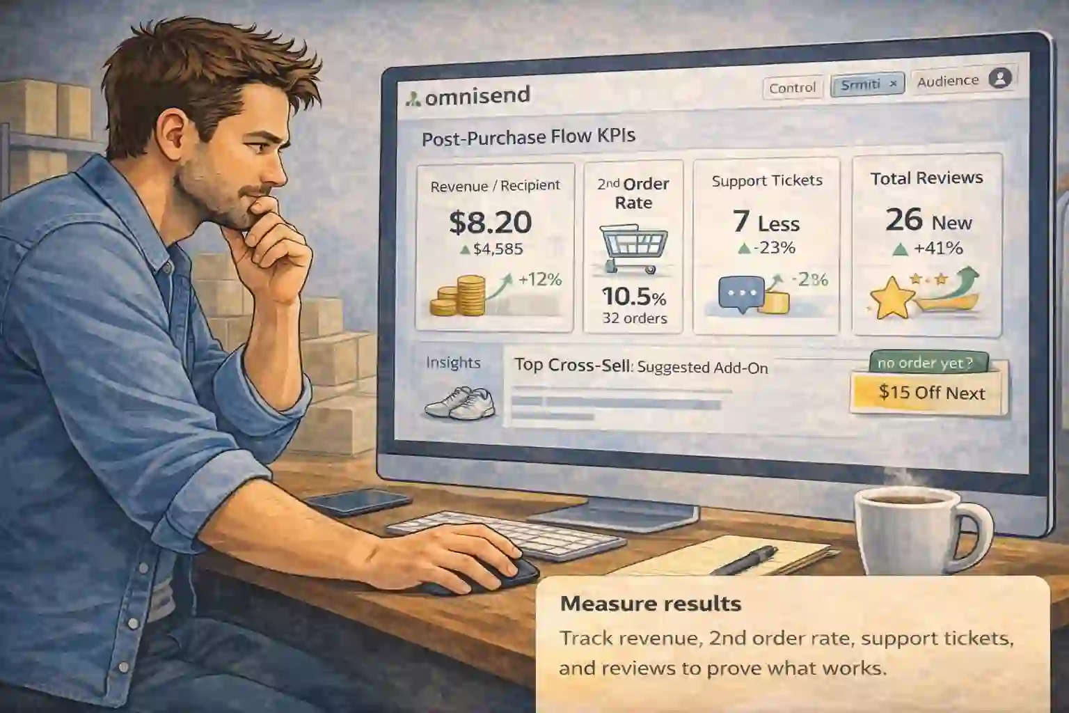 Store owner choosing value-driven follow-ups instead of constant discounts